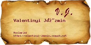 Valentinyi Jázmin névjegykártya